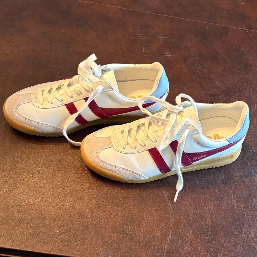 Gola Classic White and Red Sneakers